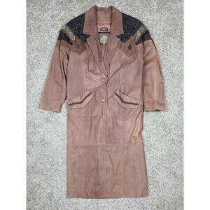 Vintage Wilsons Leather Trench Coat Thinsulate Womens P Western Long